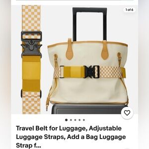 CINCHA Yellow and White Checkered Luggage Strap monogrammed JB